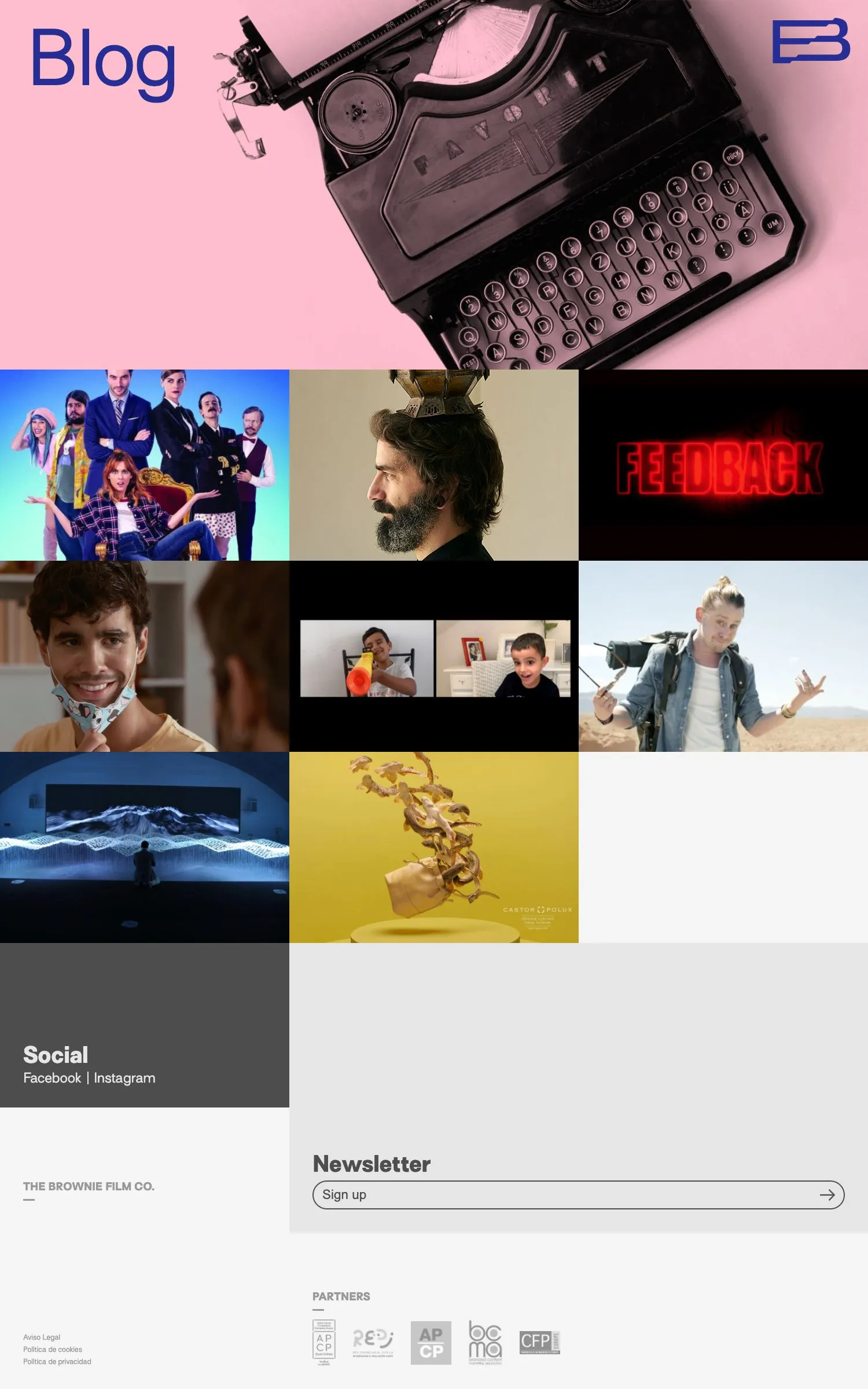 Brownie - Website administrable a medida productora audiovisual