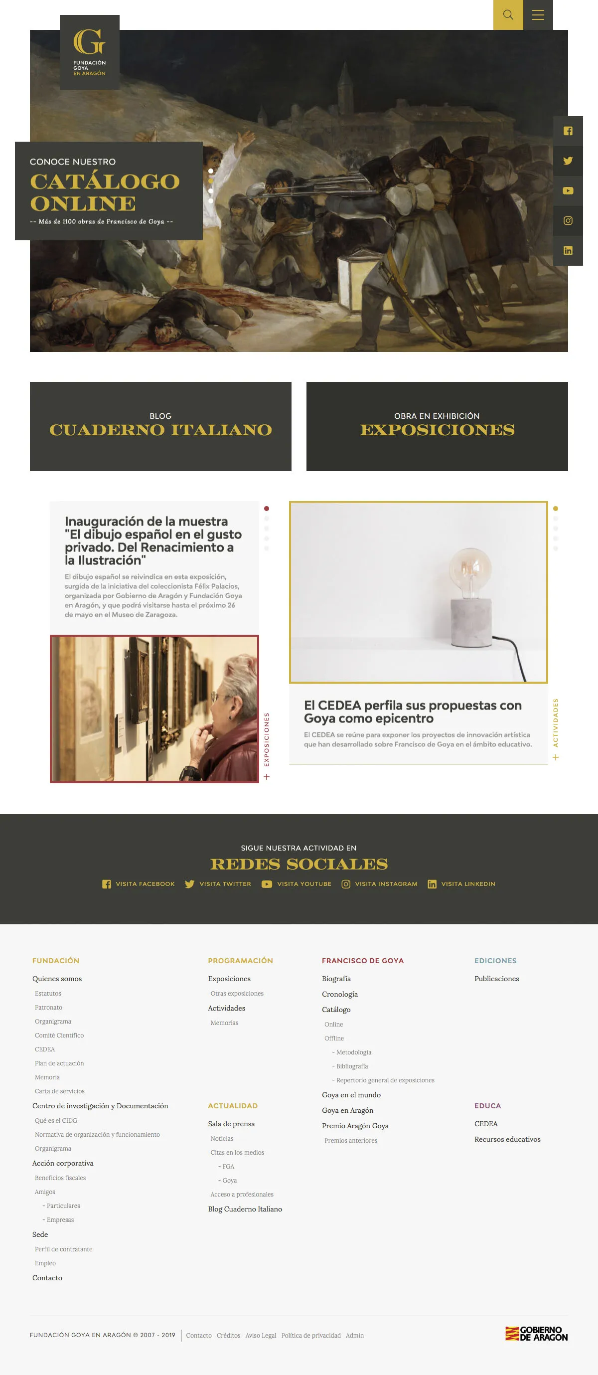 Fundación Goya - Diseño de website y backend para proyecto cultural