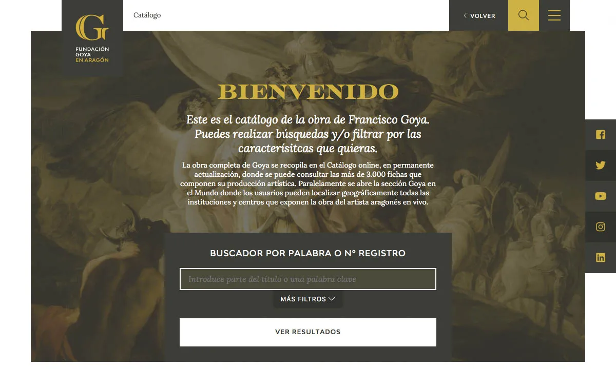 Fundación Goya - Diseño de website y backend para proyecto cultural