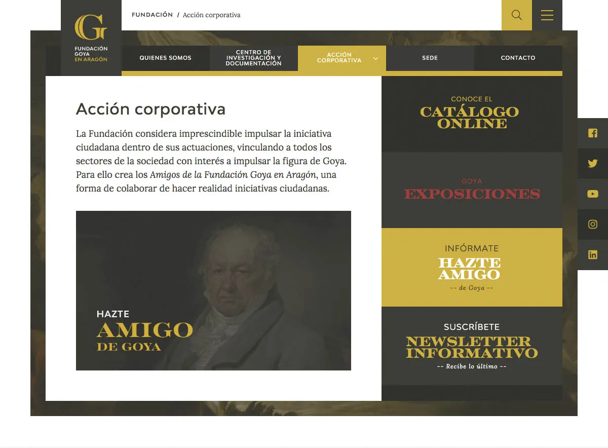 Fundación Goya - Diseño de website y backend para proyecto cultural