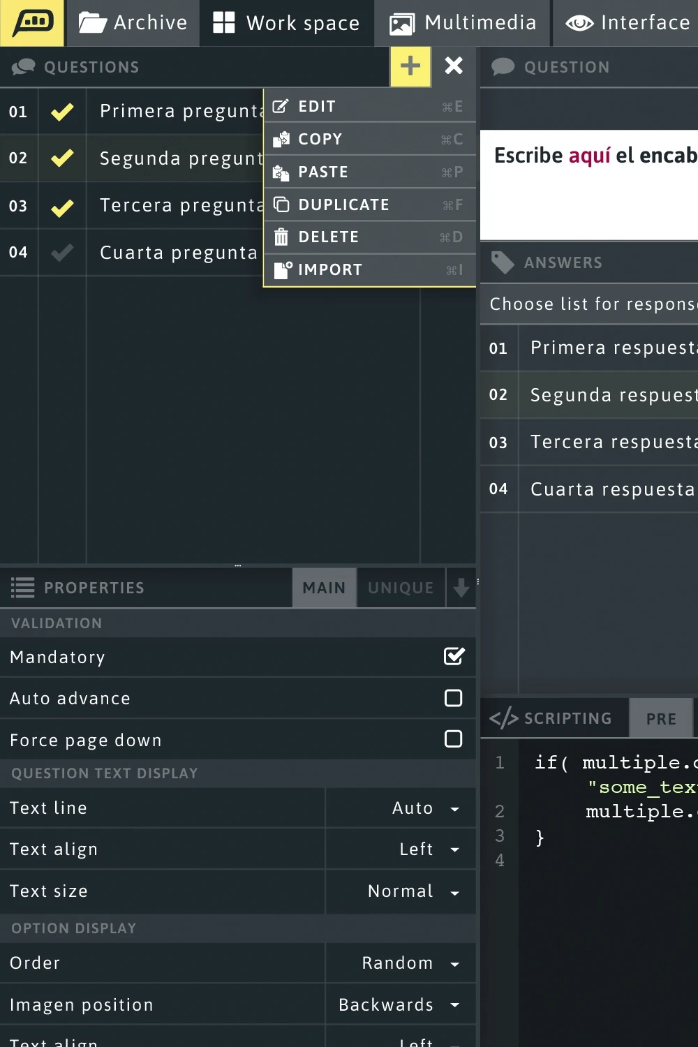 Rebranding, UI y UX para aplicación de creación, supervisión y elaboración de encuestas e informes electorales.